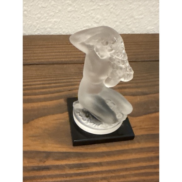 Lalique Other - Lalique Frosted Crystal "Floreal" Figure Nude Woman on Black Base, France, 3.5"